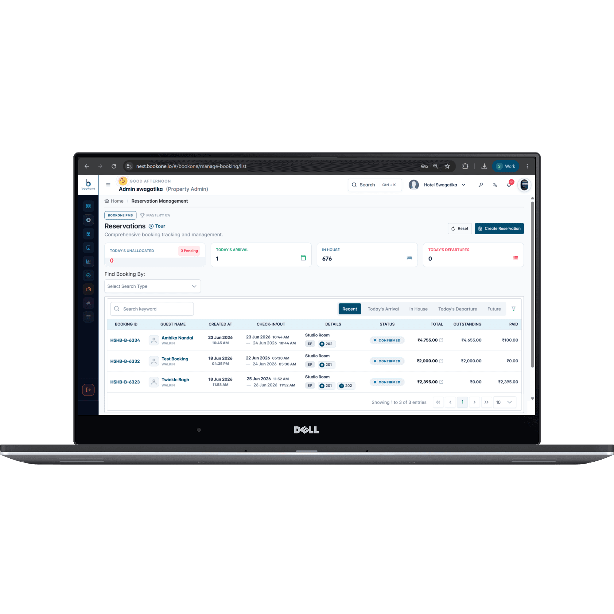 BookOne desktop dashboard