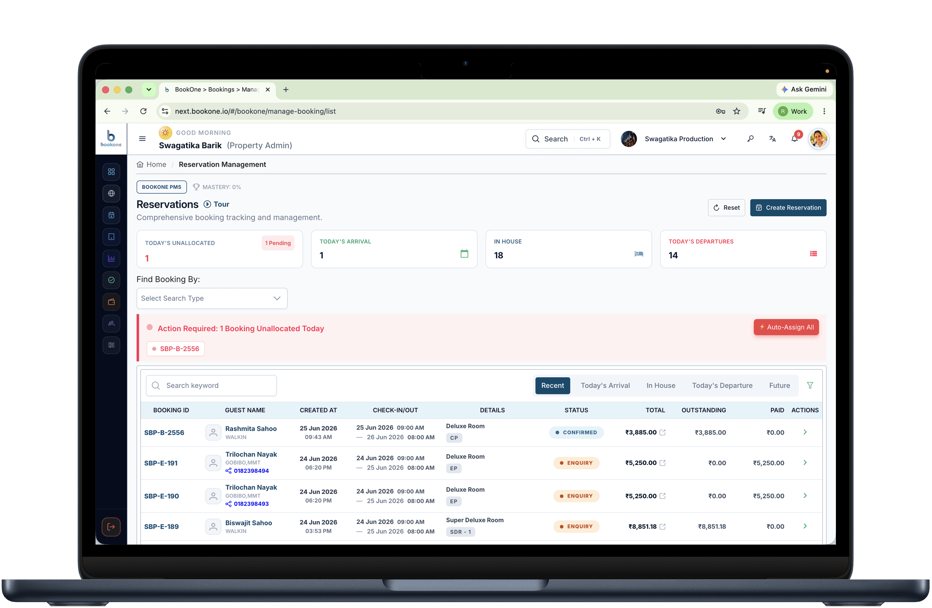 BookOne Next Desktop Dashboard